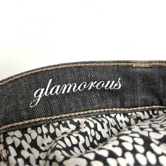 White House Black Market Charcoal Black Rhinestone Crop Denim Jeans, Size 6 - Picture 14 of 15